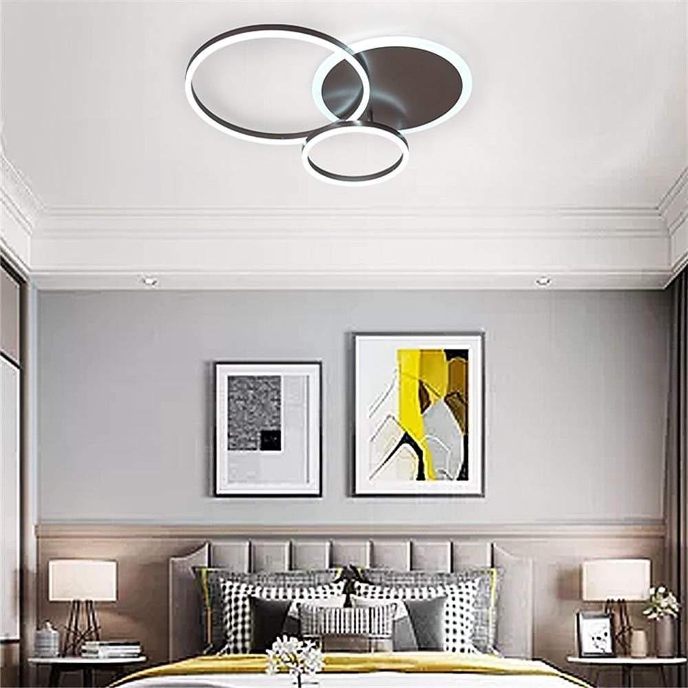 3 Layers LED Modern Circle Flush Mount Light 3 Color Dimmable 26" x 20"