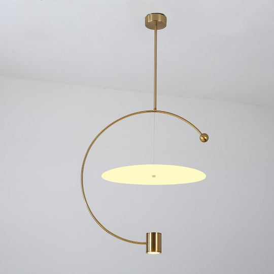 Electroplated Metal Semi-Circular LED Gold Nordic Pendant Light