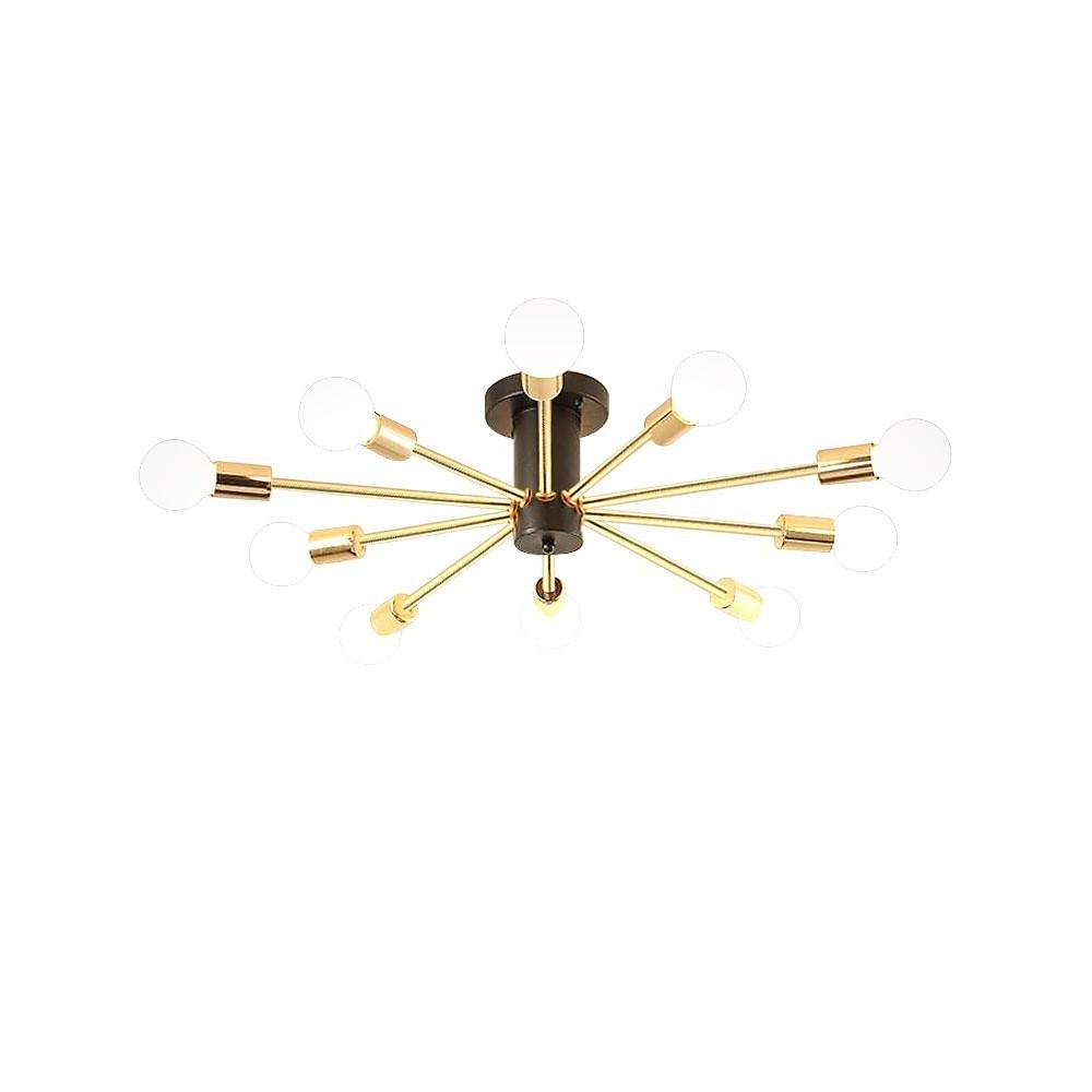 Industrial Sputnik Geometric Gold LED Chandelier