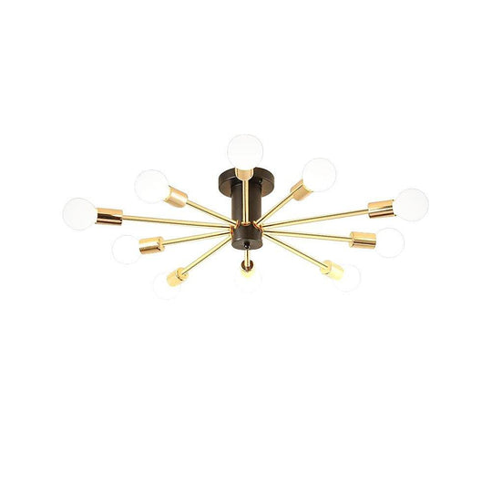 Industrial Sputnik Geometric Gold LED Chandelier