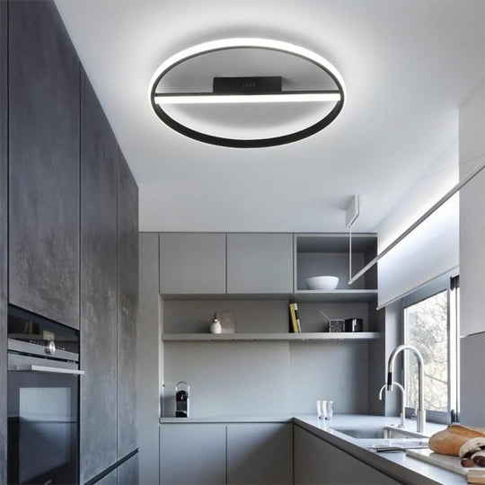 Creative Circle LED Flush Mount Ceiling Light – Modern Metal Design