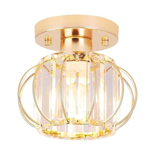 Multiple Oval LED Flush Mount Ceiling Light – Crystal & Metal