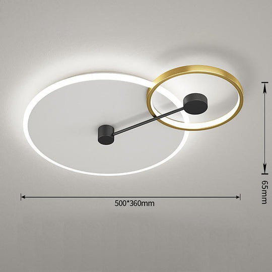 Geometrical Circles Dimmable LED Modern Flush Mount Ceiling Light