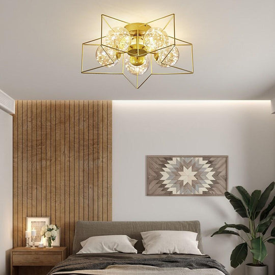 5-Light Five-Pointed Star LED Modern Flush Mount Ceiling Light