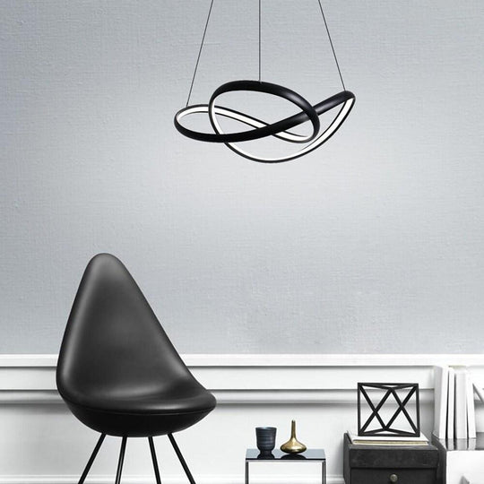 Interweaving Curved Décor Dimmable LED Adjustable Modern Pendant Light