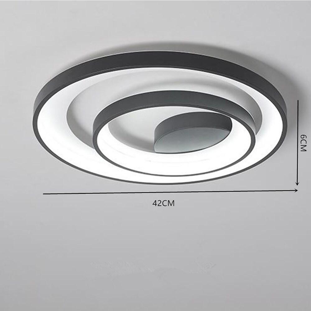 2-Light 2-Ring Semi-Flush Mount LED Ceiling Light