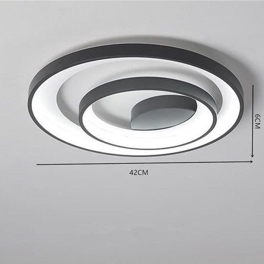 2-Light 2-Ring Semi-Flush Mount LED Ceiling Light