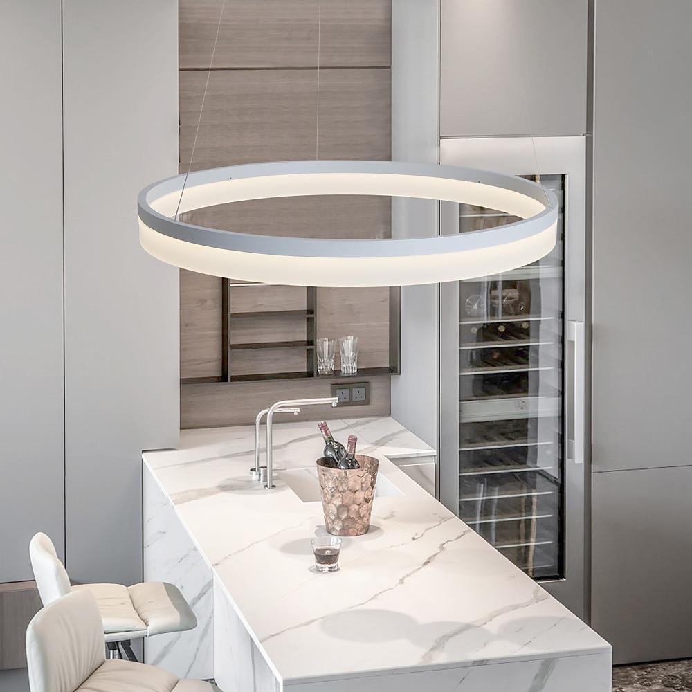 Circular Contemporary – Aluminum Acrylic LED Pendant Ceiling Light