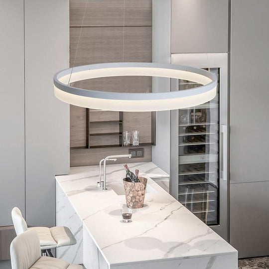 Circular Contemporary – Aluminum Acrylic LED Pendant Ceiling Light