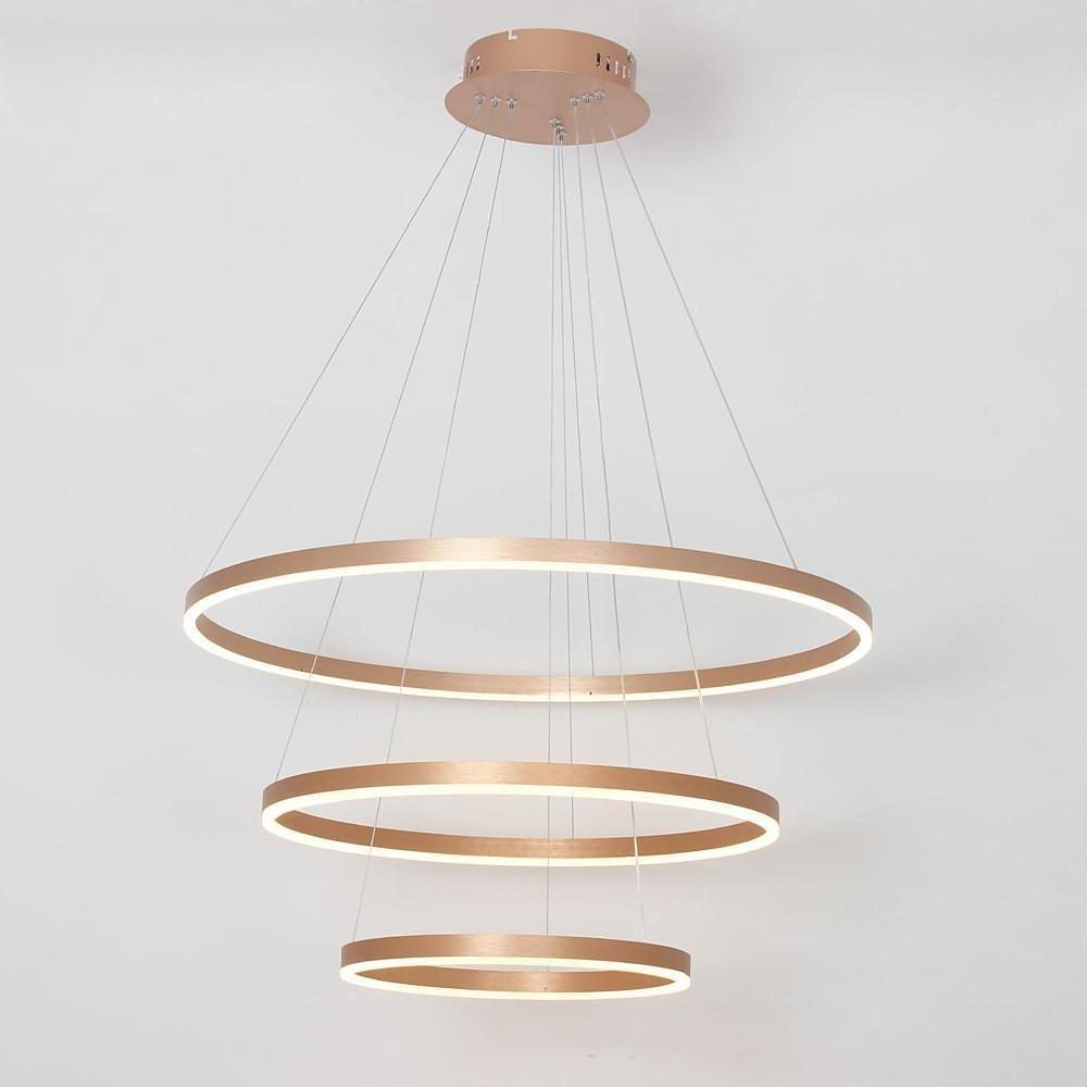 Three-Ring Chic Modern Metal Foyer LED Chandelier