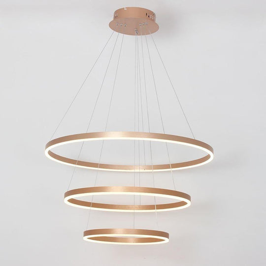 Three-Ring Chic Modern Metal Foyer LED Chandelier
