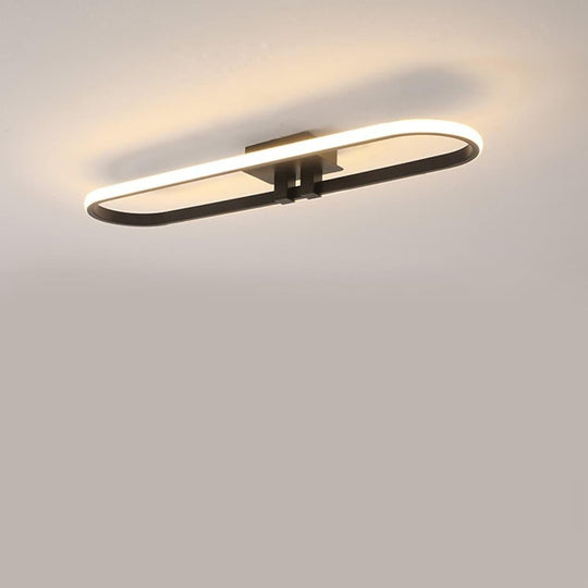 Rounded Rectangle Dimmable LED Contemporary Ceiling Light – Flush Mount Lighting