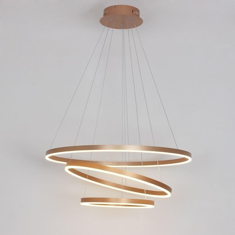 Three-Ring Chic Modern Metal Foyer LED Chandelier