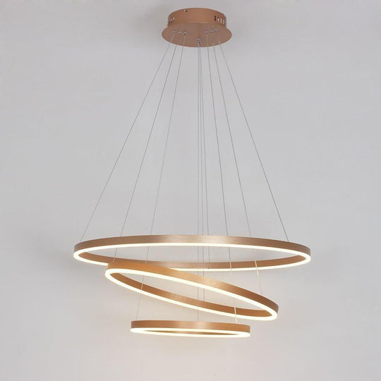 Three-Ring Chic Modern Metal Foyer LED Chandelier