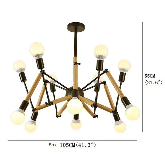12 Lights Sputnik Design LED Nordic Chandelier Hanging Lamp