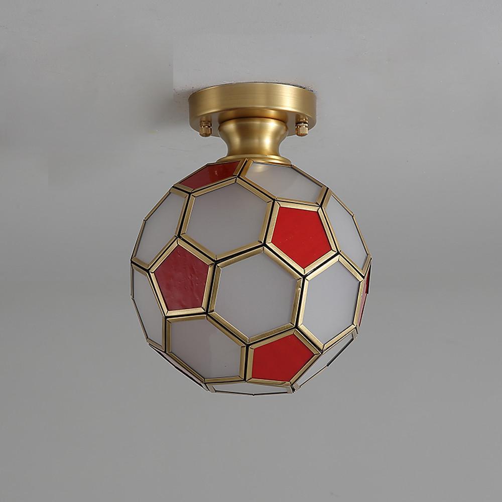 Football Electroplated Copper Glass LED Modern Ceiling Light – Flush Mount