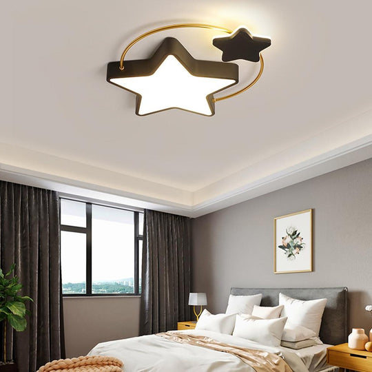 2 Star Shapes Flush Mount LED Ceiling Light for Bedroom