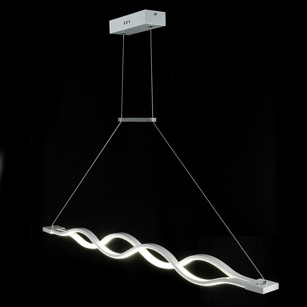 Double Wavy LED Modern Chandelier Dining Room Light Fixture