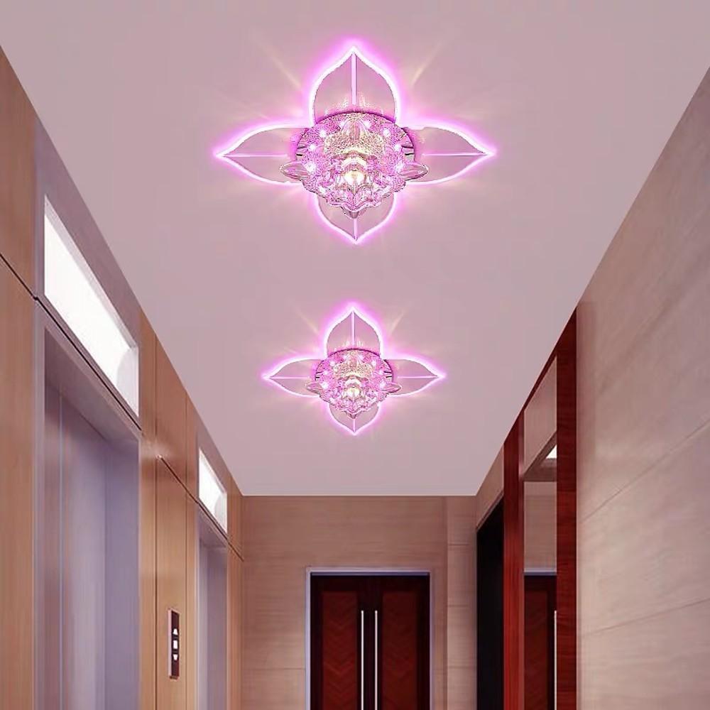 4-Pointed Classic Star LED Multi-Color Crystal Modern Flush Mount Ceiling Light