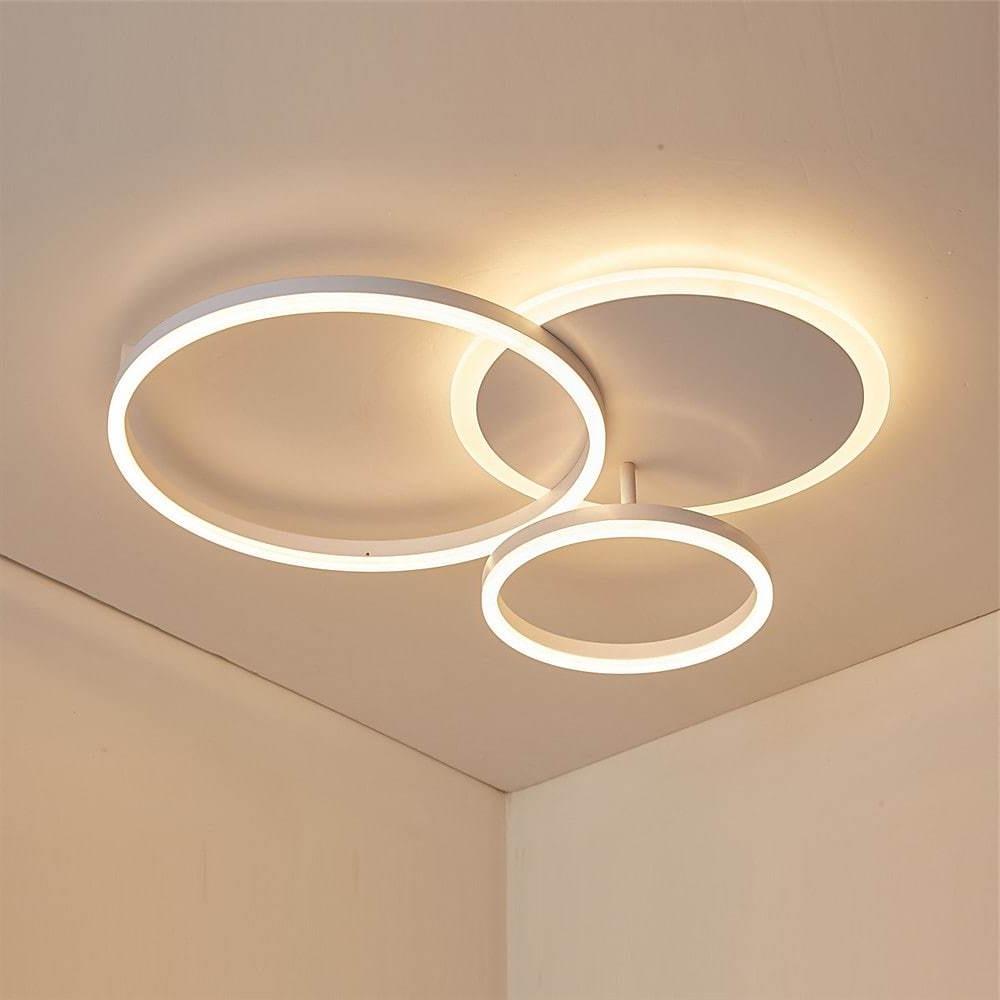 3 Layers LED Modern Circle Flush Mount Light 3 Color Dimmable 26" x 20"