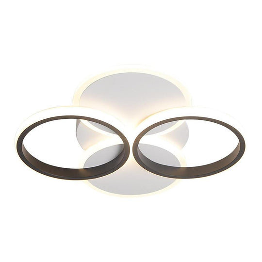 4-Circle Modern LED Flush Mount Ceiling Light – Geometric Design