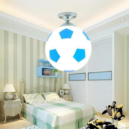 LED Football Globe Modern Flush Mount Ceiling Light – Kids’ Bedroom