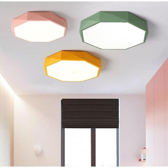 Octagonal Bedroom – LED Flush Mount Ceiling Light for Kids and Modern Homes