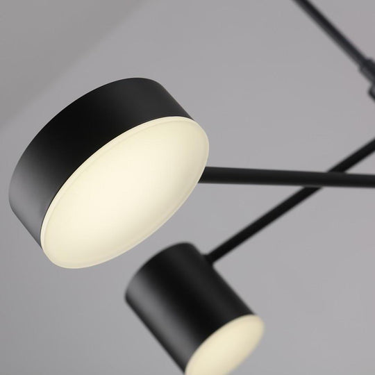 Industrial Sputnik Chandelier – Black Modern Foyer Chandelier with 6 LED Lights