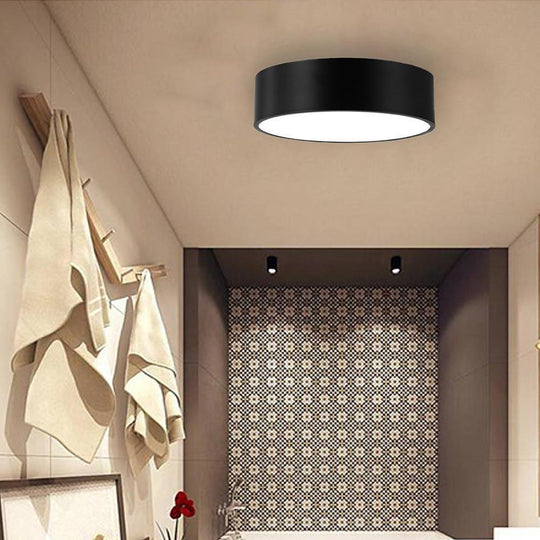 Thick Cylindrical LED Black Modern Ceiling Lights – Flush Mount Fixture