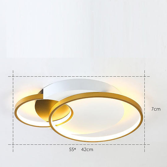 Multiple Square Circular LED Nordic Flush Mount Ceiling Light