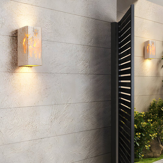 Wabi-Sabi Yellow Travertine LED Wall Sconce