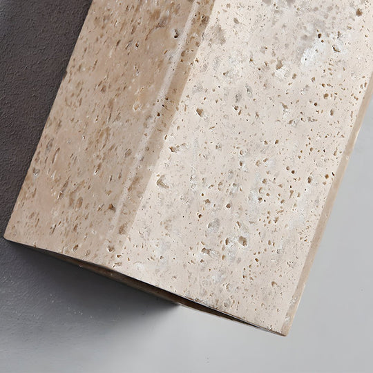 Wabi-Sabi Yellow Travertine LED Wall Sconce
