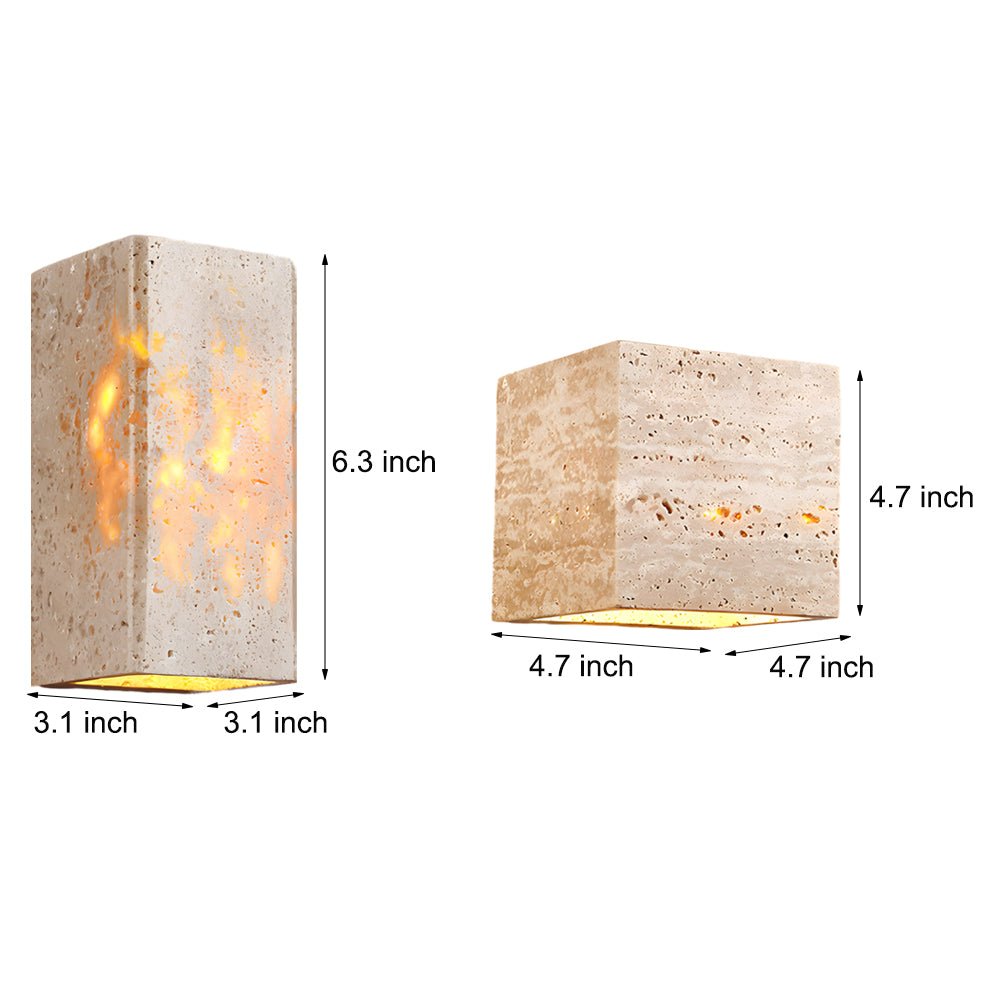 Wabi-Sabi Yellow Travertine LED Wall Sconce