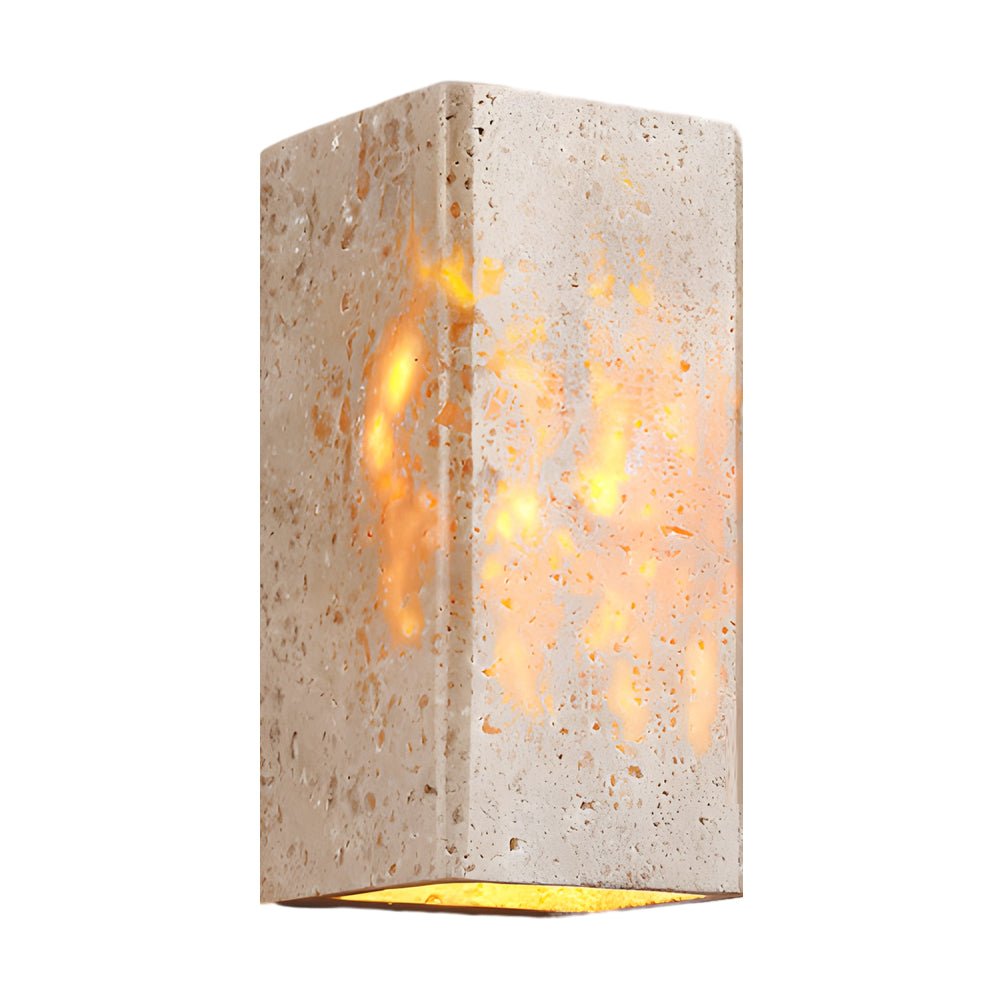 Wabi-Sabi Yellow Travertine LED Wall Sconce