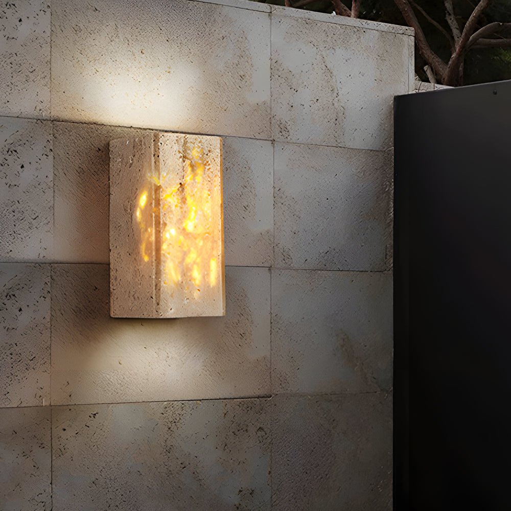 Wabi-Sabi Yellow Travertine LED Wall Sconce