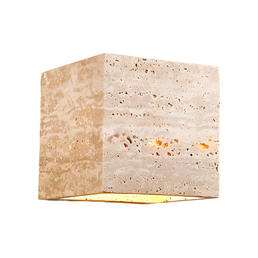 Wabi-Sabi Yellow Travertine LED Wall Sconce