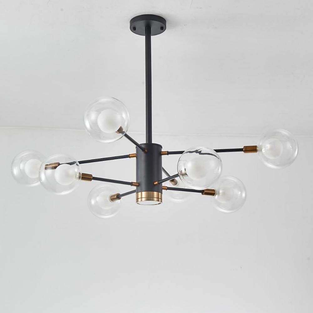 8-Light Glass LED Modern Sputnik Chandelier