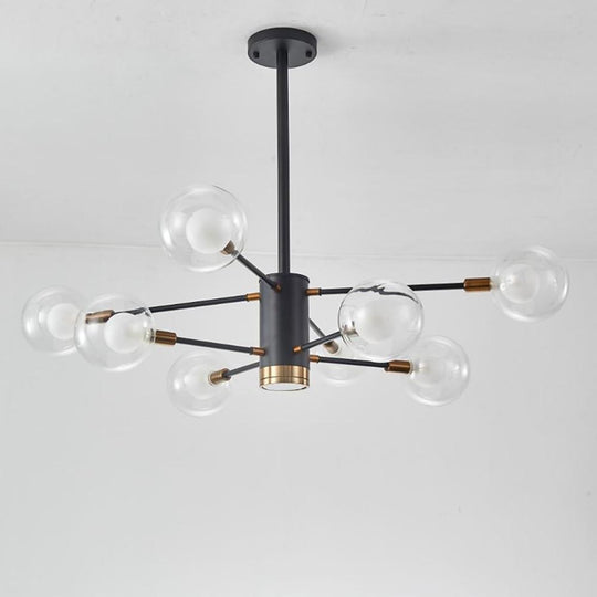 8-Light Glass LED Modern Sputnik Chandelier