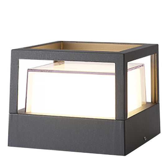 Square Double Layer Shade Outdoor Pier Mount LED Post Lamp