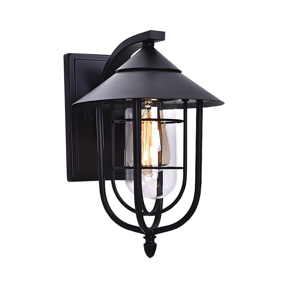 Waterproof Retro Iron Glass Motion Sensor Modern Outdoor Wall Lights