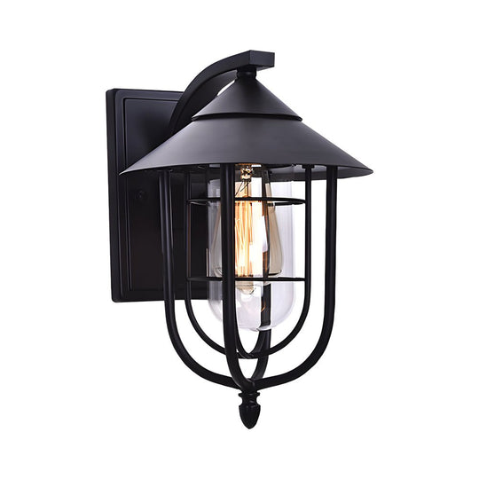 Waterproof Retro Iron Glass Motion Sensor Modern Outdoor Wall Lights