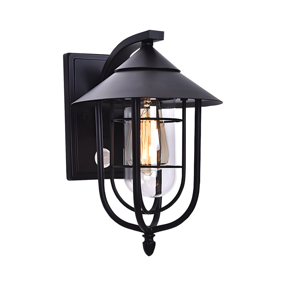 Waterproof Retro Iron Glass Motion Sensor Modern Outdoor Wall Lights
