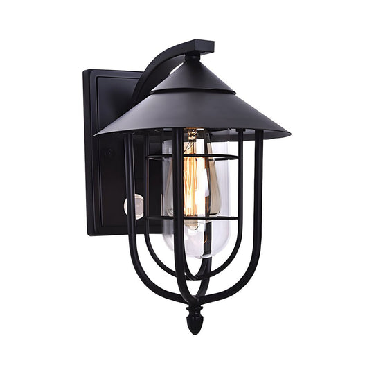 Waterproof Retro Iron Glass Motion Sensor Modern Outdoor Wall Lights