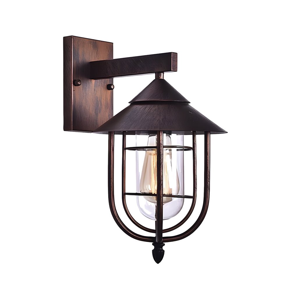 Waterproof Retro Iron Glass Motion Sensor Modern Outdoor Wall Lights