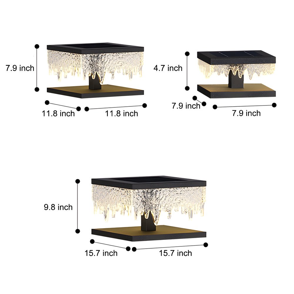 Square Waterproof LED Solar Fence Post Light