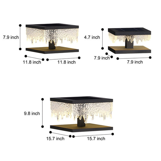 Square Waterproof LED Solar Fence Post Light