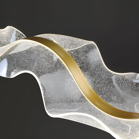 Waves Acrylic Ribbon Streamers LED Modern Chandeliers with LED Strip