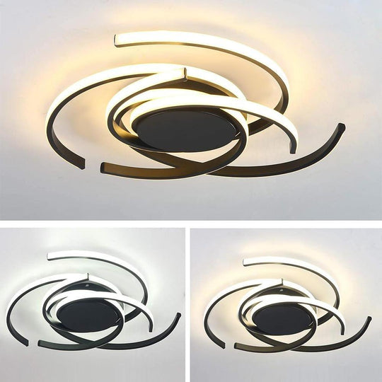 30 Inch Swirls Circle Abstract LED Flush Mount Ceiling Light