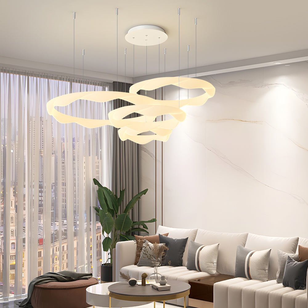 Modern Wavy Ring LED Chandelier – 2/3/4/5 Rings