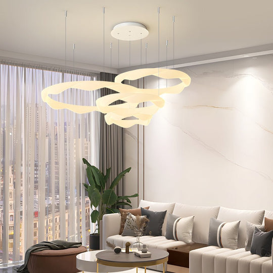 Modern Wavy Ring LED Chandelier – 2/3/4/5 Rings